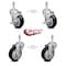 Service Caster 4 Inch Black Polyurethane Wheel Swivel 3/8 Inch Threaded Stem Caster Brake, 2PK SCC-TS20S414-PPUB-BLK-TLB-381615-2S2 - alternate 2